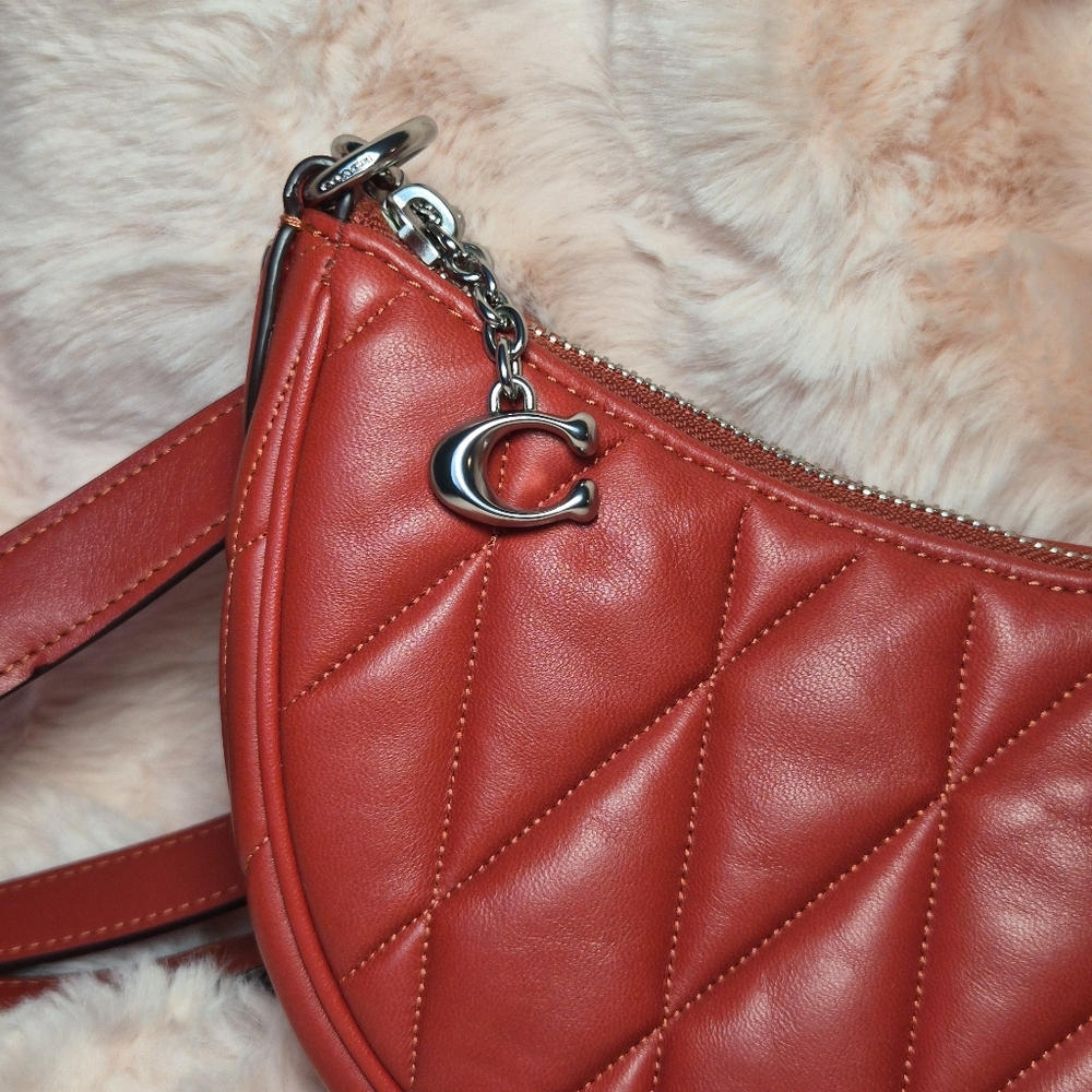 Coach Mira Red Quilted Leather Shoulder Bag NEW - Picture 10 of 16